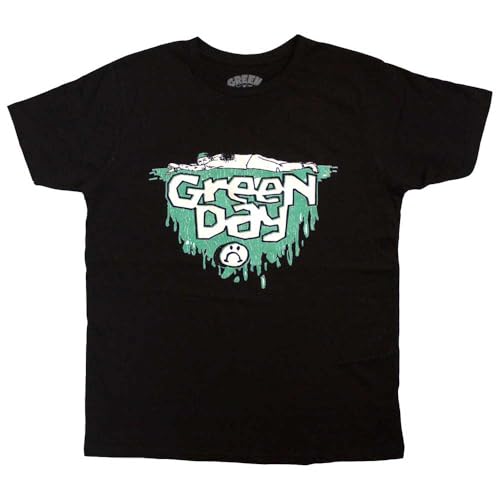 Green Day Sad Face Band Logo T Shirt Size M