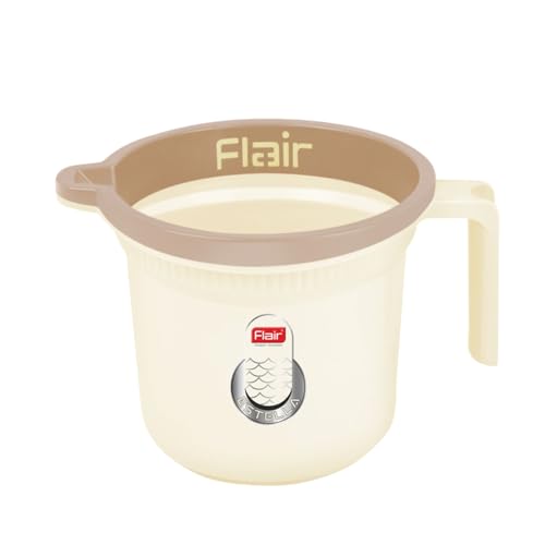 Image of Flair Estella Plastic Bath Mug - Durable, Lightweight & Stylish - Ideal for Daily Use in Bathroom & Kitchen (Beige, 1 LTR)