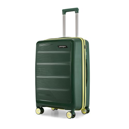 Image of Provogue Spectrum Hard-Sided PP 75 Cm Trolley Bag Large Size | Expandable Space with 8 Wheels Trolley Bags for Travel | Combination Lock | 5 Year Warranty (Midnight Fern Green)