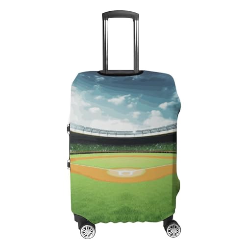 Green Baseball Field Backdrop Luggage Cover, Washable Elastic Suitcase Cover Protector Fit 18-32 Inch Luggage4