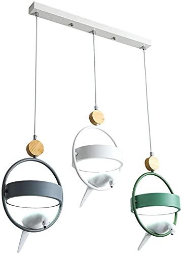 Lustre nordique 3 têtes oiseau art créatif suspension d'exception pour bureau