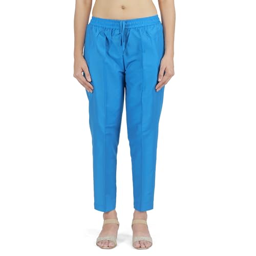 Image of Trouser Pants for Women,Stylish Trousers for Woman for Kurti Relaxed & Regular Straight fit Palazzo,Ethnic Bottom Formal Pants for Women Office wear Casual & Daily Use
