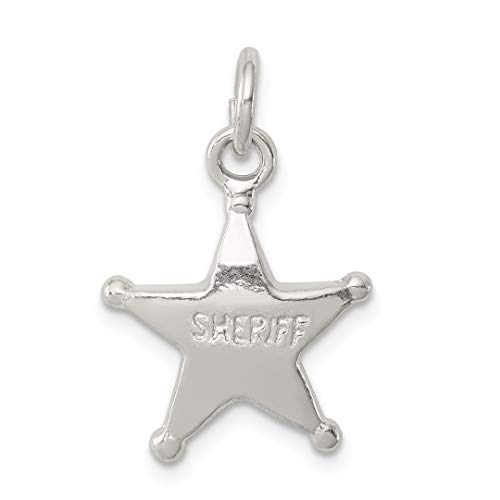 925 Sterling Silver Sheriffs Badge Pendant Charm Necklace Career Professional Polouse Fine Jewelry For Women Gifts For Her