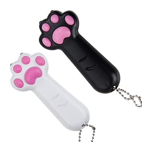 GERUI Juguete interactivo para gatos, 5 patrones, juguete de iluminación LED en forma de garra de gato, juguete interactivo, llavero para mascotas, dispositivo de entrenamiento (juego de 2 piezas)