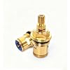 Brass Ceramic Disc Cartridge Replacement 47mm 1/2" Quarter Turn Faucet Valve for Bathroom Kitchen Tap red and blue
