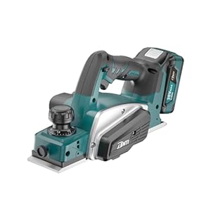 DNTI Professional Akku-Hobel 20 V Brushless 82 mm Hobelbreite bis 2 mm Spantiefe Akku-Randhobel bürstenloser Elektrohobel 15000 U/min, Ideal für Holzarbeiten Möbel und DIY-Projekte 1 * 4.0AH Batterie