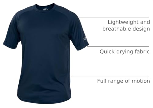 Image of Rawlings | Men's Athletic Tech Short Sleeve Shirt | Adult Sizes | Multiple Colors