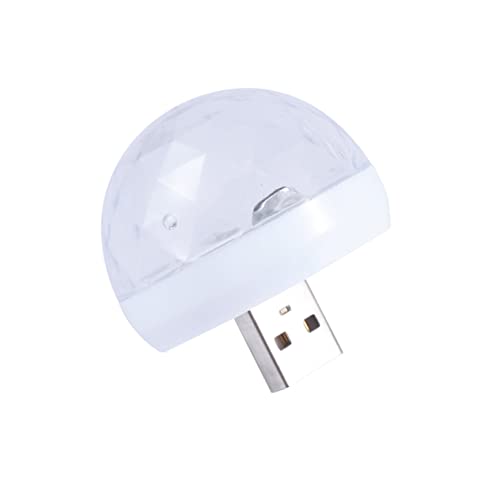 Gadpiparty USB Mini Disco Lights Portable LED Stage Ball Dj Lighting Sound Activated for Christmas Home Parties Bars Clubs Compact Rgbw Light for Dynamic Atmosphere White