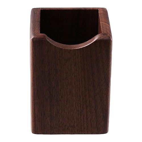 Risedot Pen Organizer Solid Wood Black Walnut Pen Holder Box, Wooden Learning Office Storage Box, Brown
