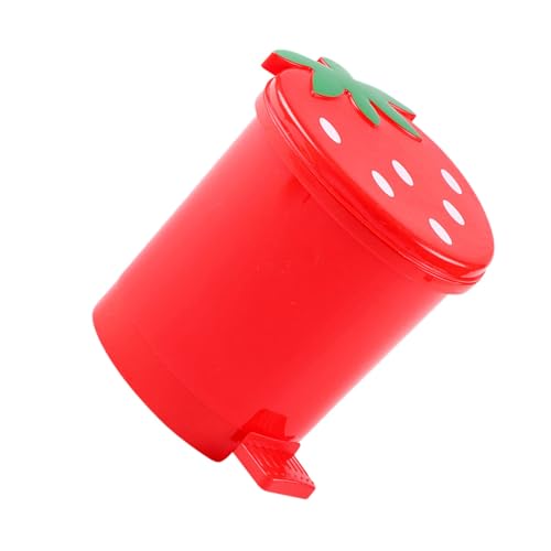 Caneca de basura compacta roja en forma de corazón para escritorio