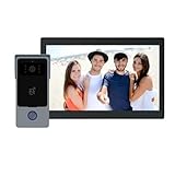 ドアベル スマート2線式ドアベル Wi-Fi ビデオインターホンシステム、APPリモートICカードロック解除 1080P 10インチタッチスクリーン付き 長距離ワイヤレス(10inch Not 3A DC Box)