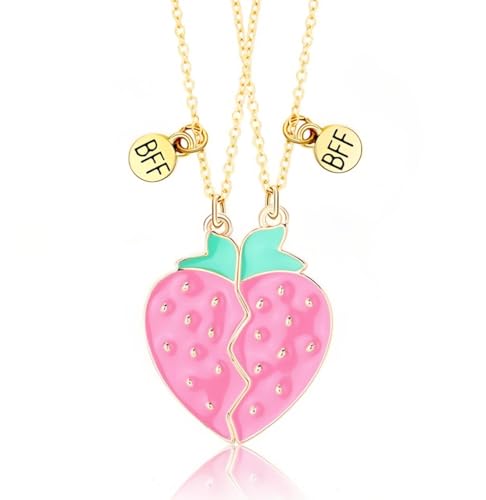 DOYYCA Best Friend Necklace Gifts Friendship Necklace Matching Magnetic Pineapple Watermelon BFF Necklace for 2 Girls Friendship Gifts
