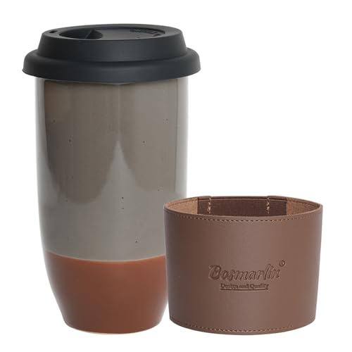 Taza de cerámica para viaje 16 oz con tapa