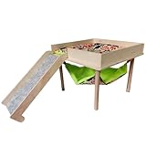 ZONADAH Meerschweinchen-Hängematte mit Plattform, 29 x 22,5 cm, Naturholz, Hamster-Kletterplattform, Meerschweinchen-Versteck aus Holz, kleines Haustierbett für Schweinchen, Ratten, Hamster, Hasen