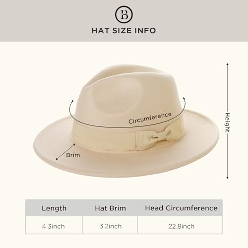 Image of BABEYOND 1920s Fedora Hat for Men Gatsby Wide Brim Fedora Hat Felt Panama Cap with Band for Women Men