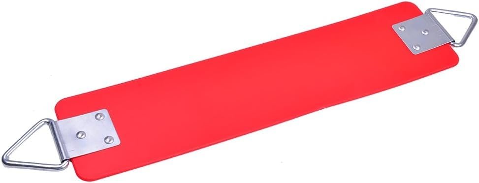 Image of Flexible Swing Seat with Metal Triangle Ring Set for Kids /Adults Outdoor Park Garden Tree Backyard with Plastic Coated Chain (Red, 1.5 Meter)