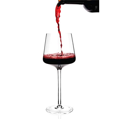 Luxbe - Crystal Wine Glasses 20.5-ounce, Set of 8 - Red or White Wine Large Glasses - 600ml