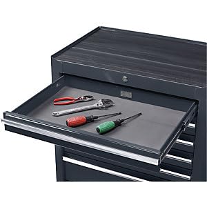 kaiserkraft | Werkstattwagen | HxBxT 995 x 680 x 458 mm | 7 Schubladen | rot – Bild 3