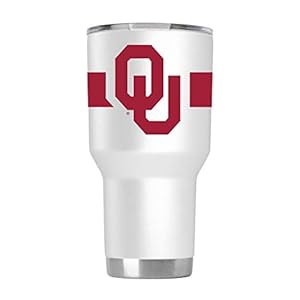 Gametime Sidekicks Oklahoma 30oz White Tumbler – Officially Licensed, 18/8 Stainless Steel, Double-walled, Vacuum-insulated, UV LED Printed Logos, Sweatless, Stays Hot/Cold – 360 Wrap