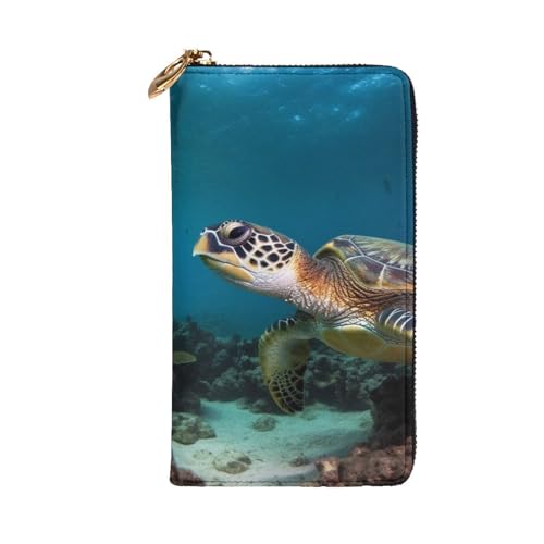 Sea Turtle Wallet For Women Men Clutch Rfid Blocking Leather Wallets Large Capacity Purse Credit Card Holder Money Case With Zipper Phone Holder Long Travel Purse2