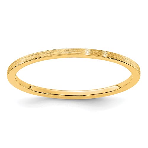 Wedding Band Ring Band 14K Yellow Gold Stackable Expressions Women's Flat Satin