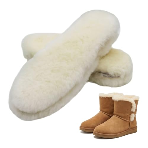 Winter Sheepskin Fleece Insoles for Men & Women, Size 8
