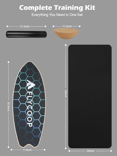 Image of Balance Board for Adult with Adjustable Stoppers: 3 Modes Wobble Board with Roller Exercise Balancing Stability Trainer for Improve Balance Non Slip Surface