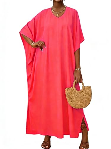 Image of Kaftan Dresses for Women V Neck Caftan Batwing Sleeve Swimsuit Cover Up