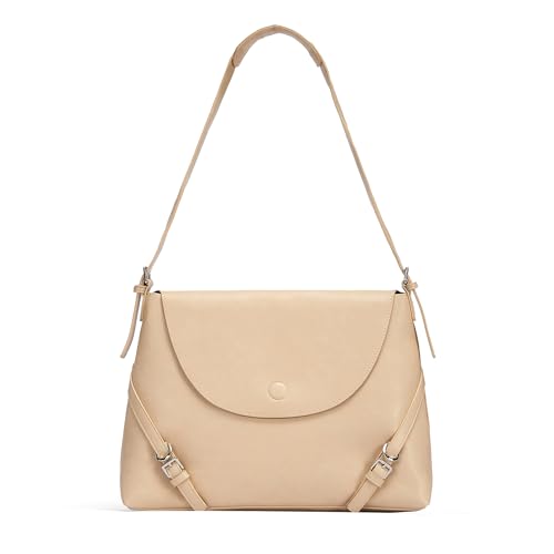 Image of NEWBELLA Tote Bag for Women, Vegan Leather Crossbody Shoulder Bag, Top Handle Satchel Purse for Work, Travel, Daily Use (Apricot Envelope)