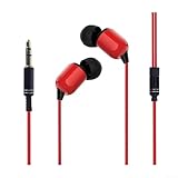 イヤホン 有線 3.5mm 軽量 重低音 騒音低減 1.5mコード 有線 カナル型 いやほん Android/PC多機種対応 2pcs(Red)