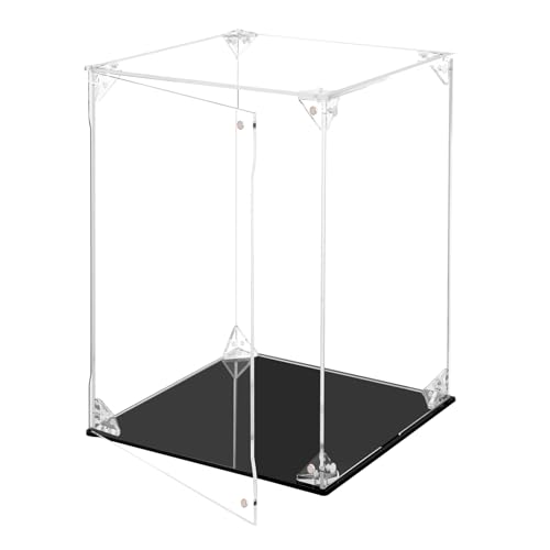 EOMMOE フィギュアケース【マグネット扉仕様】【UVカット】コレクション ディスプレイケース アクリル ボックス コレクションケース 台座黒 幅25×奥行25×高さ30cm