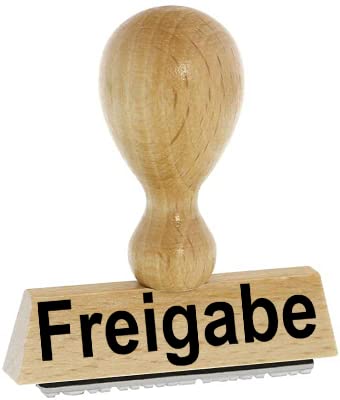 Lagerstempel/Lagertext – Freigabe - von Kaufhaus2010 Buchenholzstempel – Lagertextstempel zur Kennzeichnung von Rechnungen und anderen Dokumenten 4 cm lang
