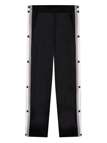 FEESHOW Kids Boys Girls Tear Away Basketball Pants Side Split Button Post Surgery Trousers with Pockets4