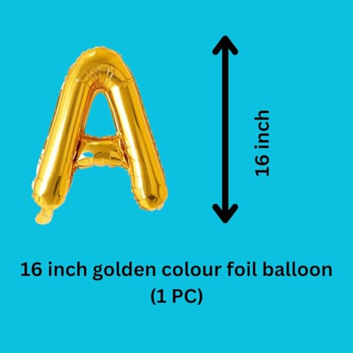 Image of Alphabet Foil balloon, Letters A-Z and Numbers 0-9 in 16 inch Golden foil Balloons for Birthday, Anniversary, Engagement Other Kind of Parties, Celebrations and Decorations. Letter balloon : (2)