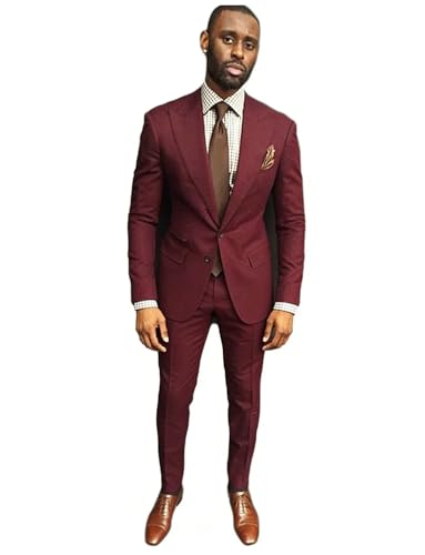 Costume deux pièces homme costume mariage costume de bureau ajusté deux boutons