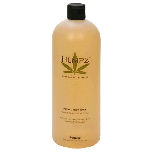 Hempz Pure Herbal Extracts, Herbal Body Wash Herbal Body Wash, Jasmine, Peach and Wild Rose, 33.8 fl oz (1l)