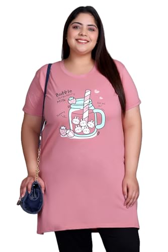 Image of In Love Women's Plus Size Printed Cotton Long-Line T-Shirt with Pocket