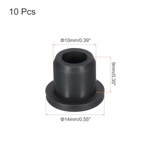 Image of MECCANIXITY High Temp Silicone Plugs, Black, T Shaped, 10mm Mount, Pack of 10