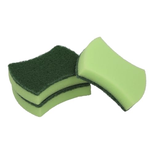 PRENDELUZ Estropajo - Pack de 3 estropajos Verdes con Esponja, Ideal para Limpiar Superficies sin rayar, Alta Durabilidad y eficacia en la eliminación de Grasas. #