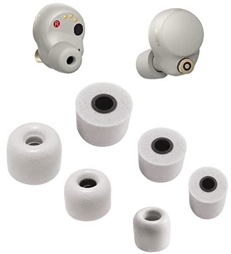 Foam Ear Tips Replacement for Sony WF-1000XM5,WF-1000XM4 Sliver, WF-XB700, Ultimate Comfort Noise Canceling Memory Foam Eartips Foam Ear Tips,S/M/L 3 Size 3 Pairs, Silver 3 Size (FoamXM4S3P3)