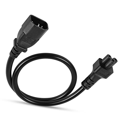 Cable de Corriente alterna C14 a c5, 10a 125v / 2.5A 250V IEC 3 - Pole Macho a Mickey Mouse 3 - Pole Hembra, para el convertidor de Enchufe de computadora portátil Mickey Mouse 0,5m (C14 to C5)