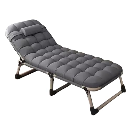 WXQZHF Folding bed Portable Bed for Adults with Mattress Sleeping Cots for Adults Portable Folding Bed Cot Lounge Chair for Beach Lawn Camping Pool Sun Tanning(172 * 56 * 27cm)