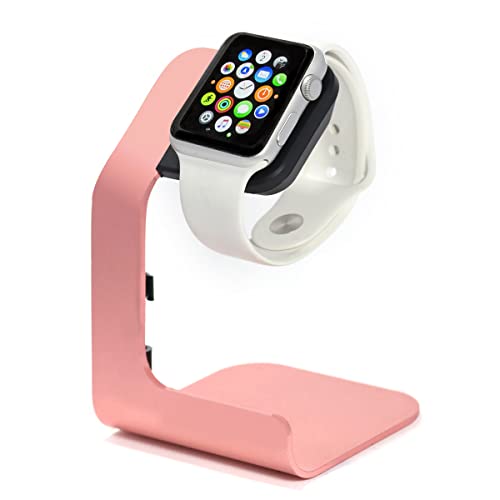 Apple Watch Stand-Tranesca Apple Watch Charger Stand Holder Dock for Series 7/6 / 5/4 / 3/2 / 1and SE (38mm / 40mm / 41mm / 42mm / 44mm / 45mm) - Pink Sand - Must Have Apple Watch Accessories