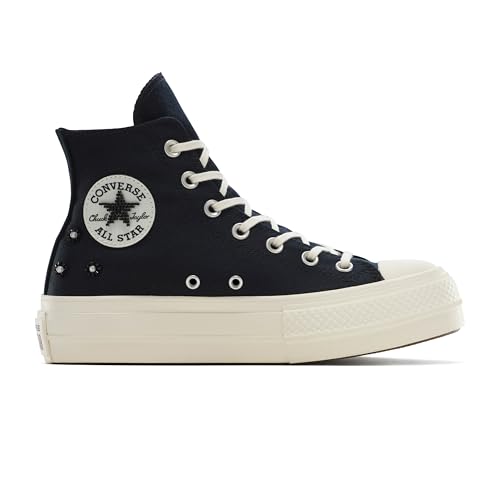 Converse Chuck Taylor All Star Lift - Tenis altos con plataforma para mujer, Negro/Negro/Egret, 6