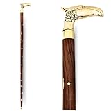 Handicraft Elegant Eagle Brass Walking Stick Cane – Premium Cane with Detailed Eagle Handle Wooden Shaft Inlay Design for Senior Citizens Men and Woman