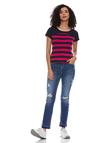 Image of Max Women's Striped Extended Sleeves Regular Fit T-Shirt