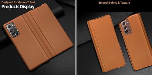Image of WHITBULL Luxury Pattern Flip Cover Compatible for Samsung Galaxy Z Fold 7 5G (Brown)