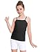 BOOPH Girls Camisole Undershirts Kids Tank Tops Training Bra Cotton Basic Cami for Teen Girl 13-14Y Black