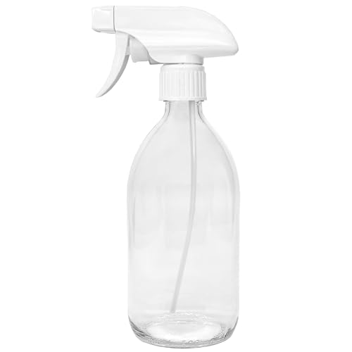 BIOHY Glas Sprühflasche (Einzeln) | Zerstäuber mit verstellbarem Sprühkopf | Nachfüllbare Spray Bottle | Klein & handlich | Perfekt für Reinigungsmittel Öle & Pflanzen | Haushalt & Garten