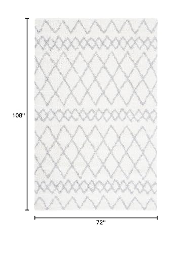 Tapete decorativo estilo boho 6' x 9' Ivory y gris claro miniatura 2